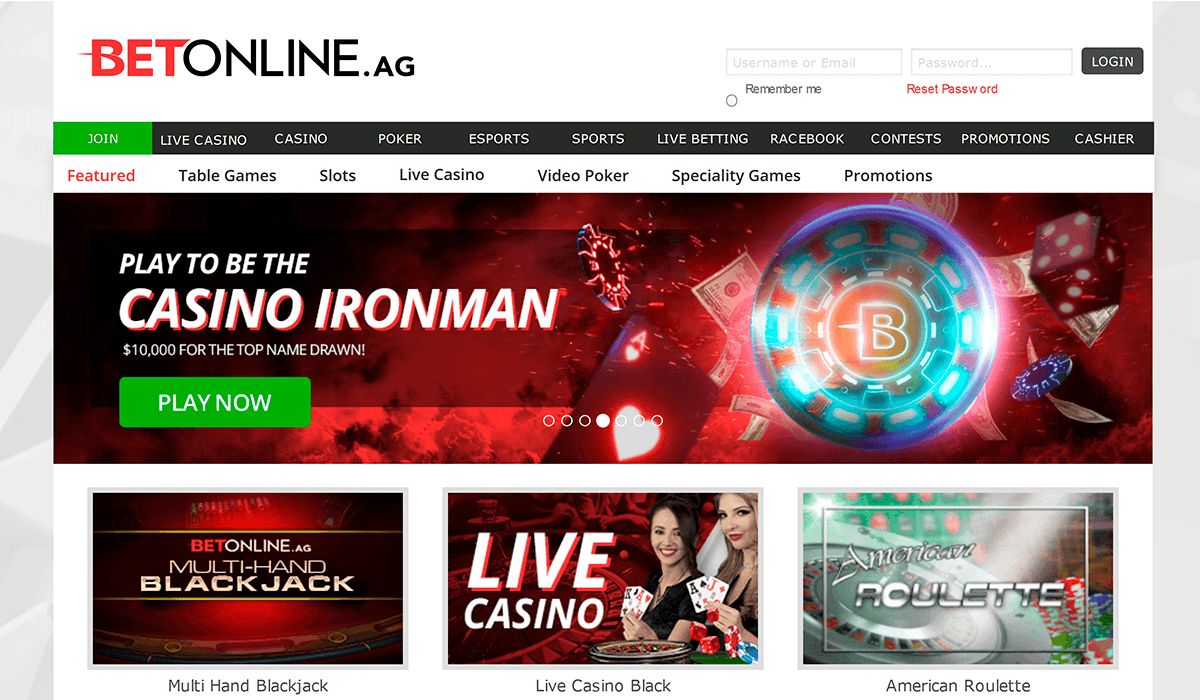 BetOnline bitcoin gambling site