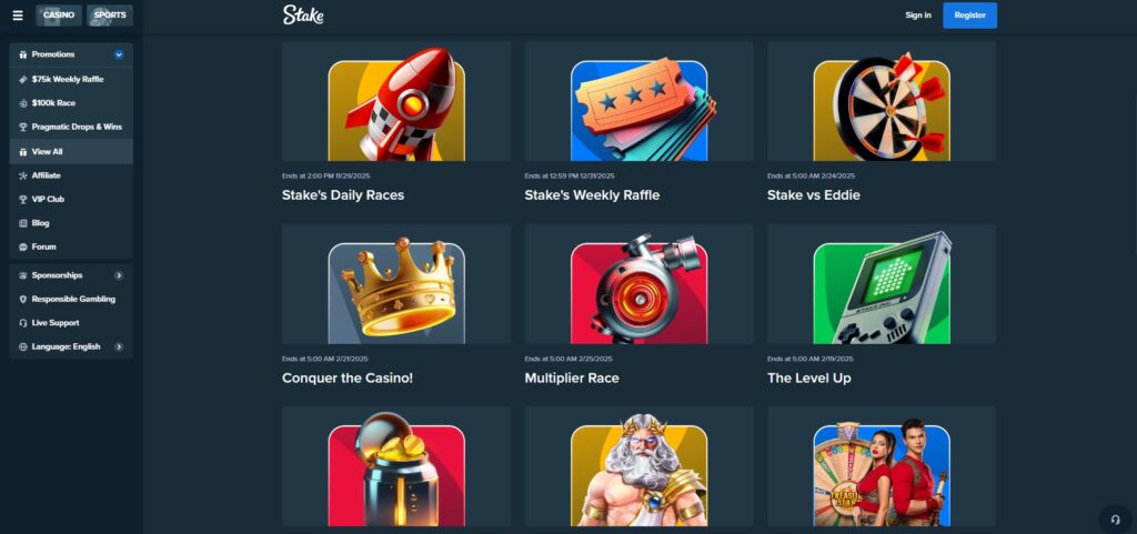 Stake Review: Bonuses and Promotions