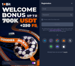 1xbit review registration form screenshot