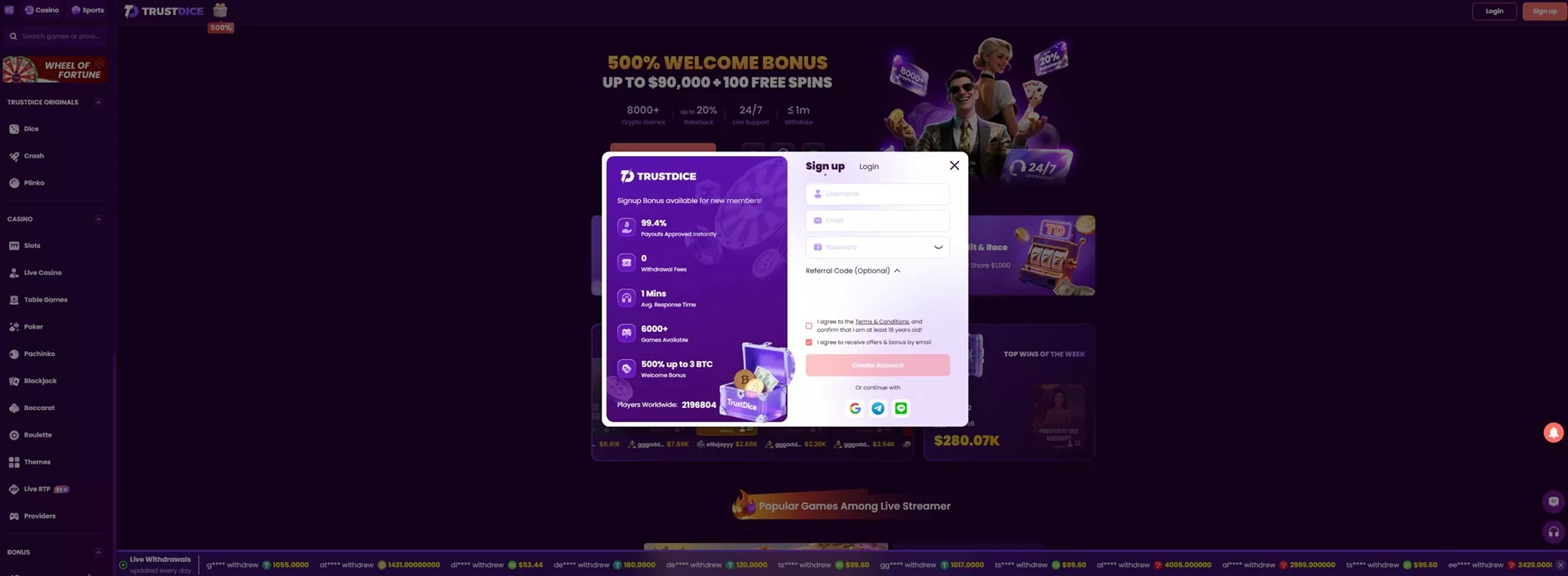 TrustDice Review: Registration