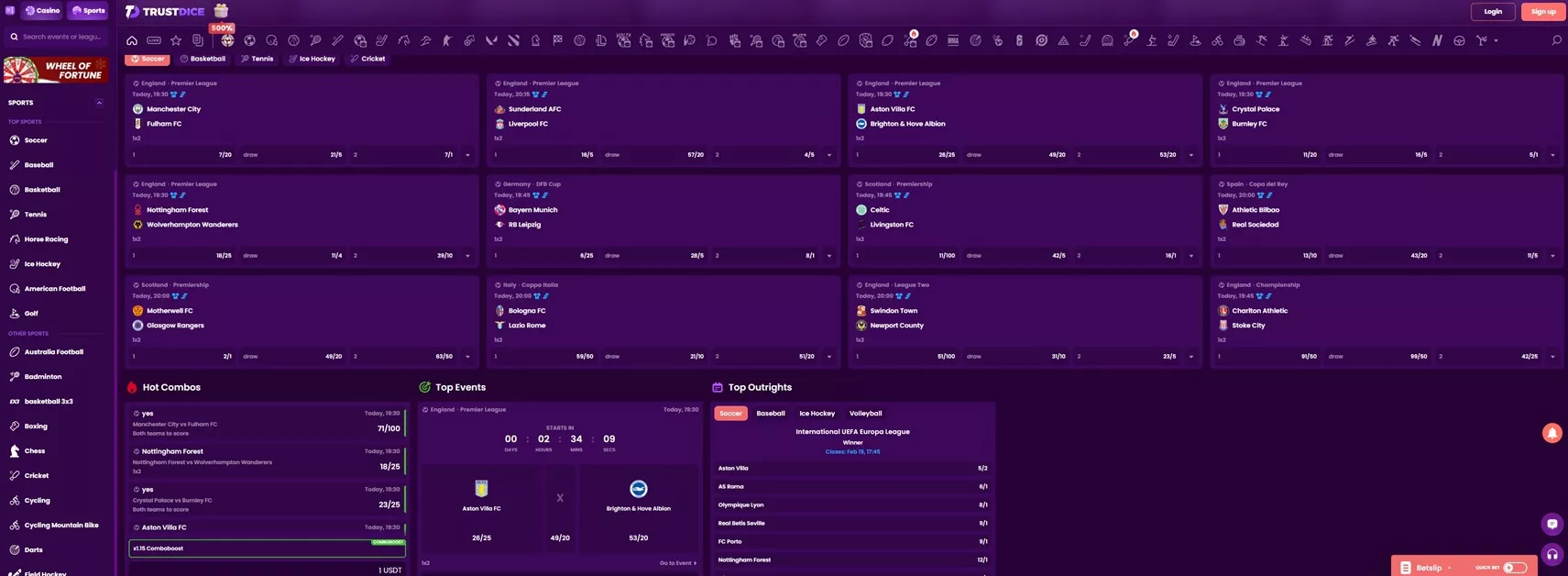 TrustDice Review: Sportsbook