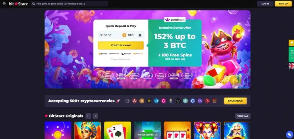 BitStarz Review: Homepage