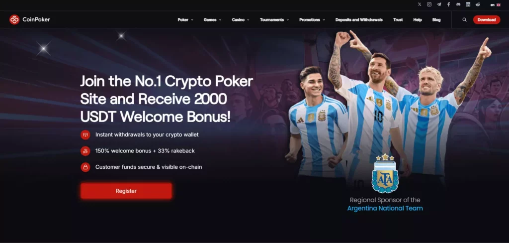 CoinPoker Review: Homepage