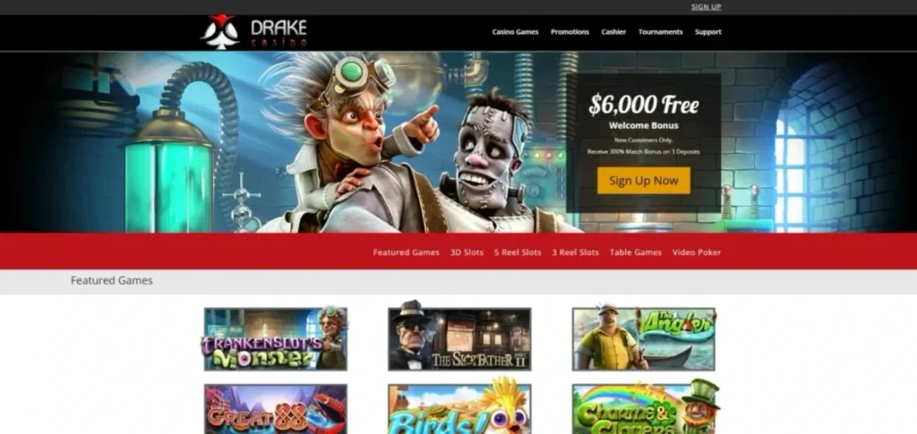 Drake Casino Review: Homepage