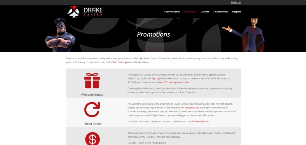 Drake Casino Review: Promotions
