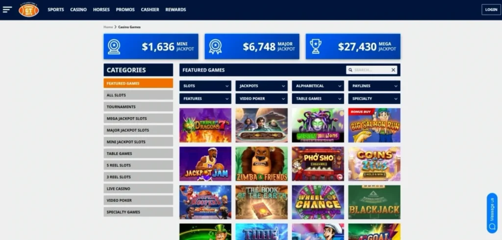 GTbets Review: Casino