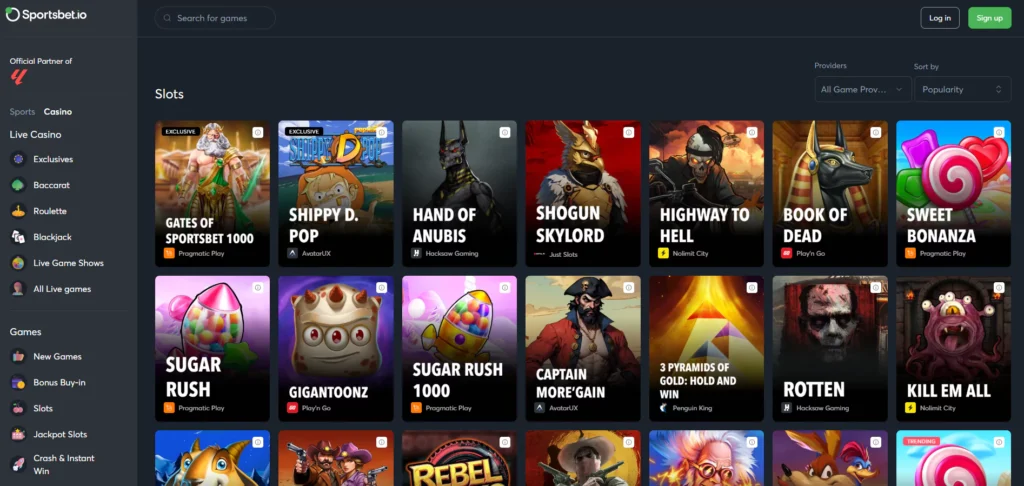 Sportsbet.io Review: Casino