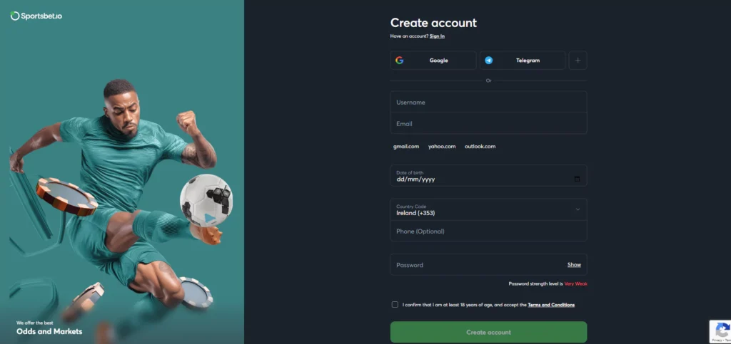 Sportsbet.io Review: Registration