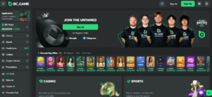 BC.Game review homepage screenshot