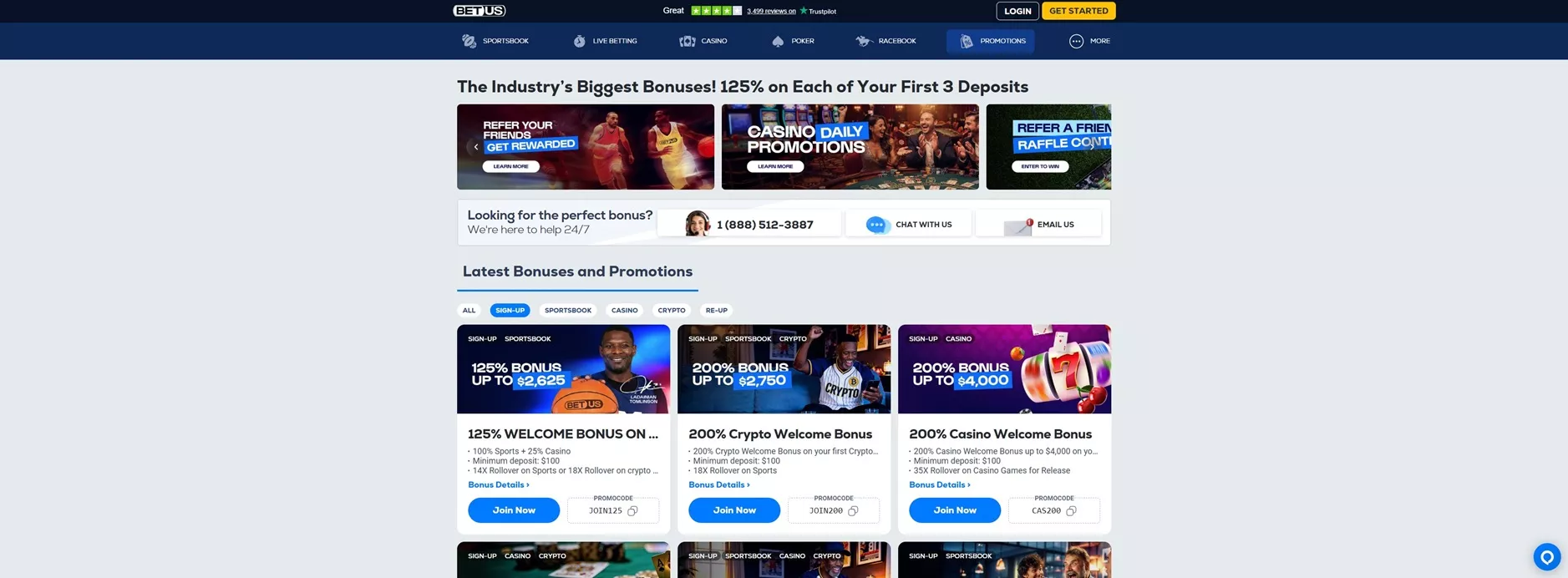BetUS Review: Promotions