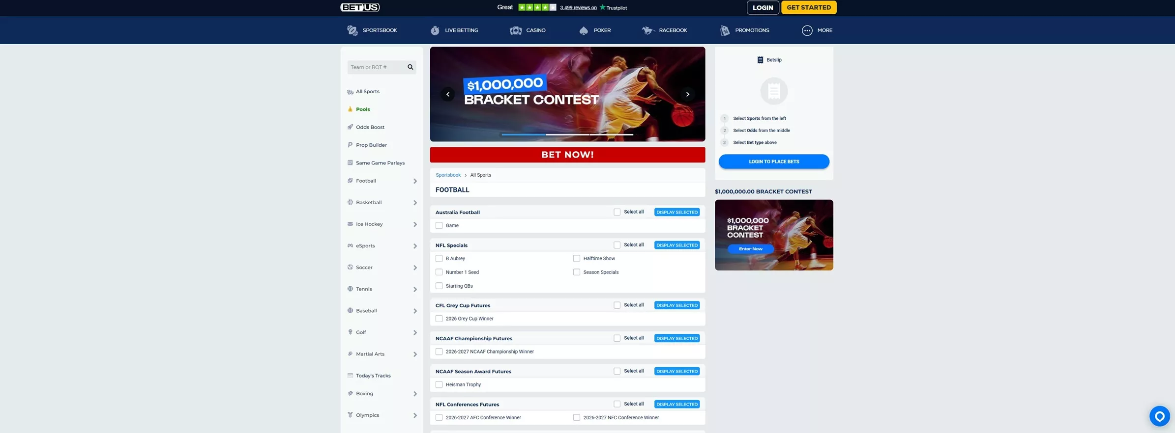 BetUS Review: Sportsbook
