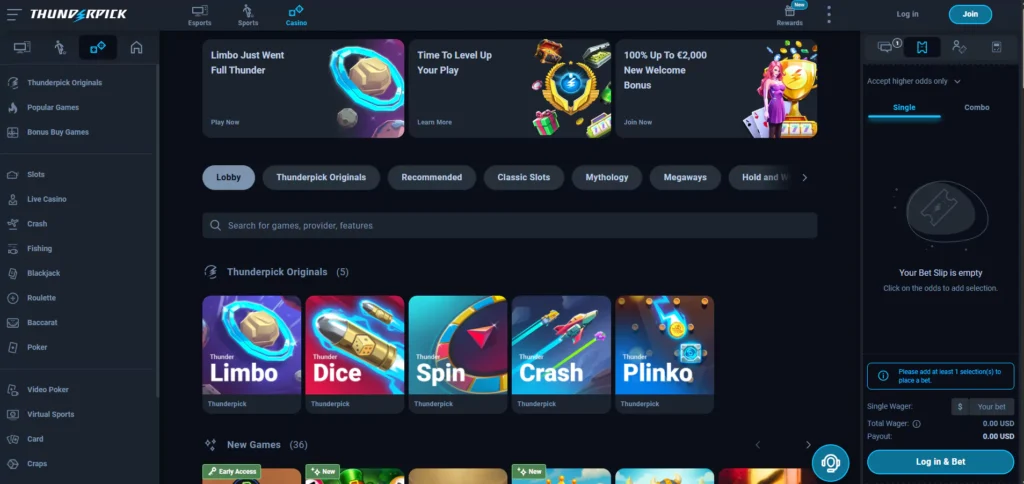Thunderpick Review: Casino