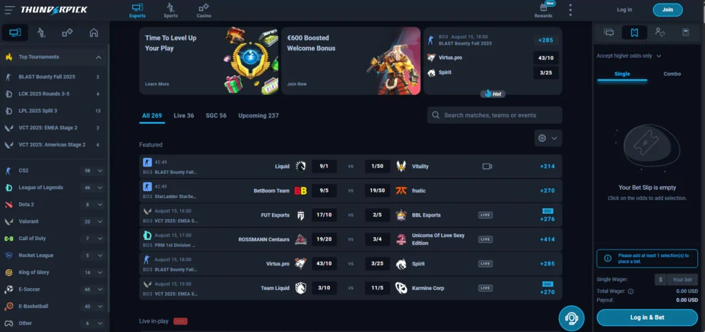 Thunderpick Review: Sportsbook