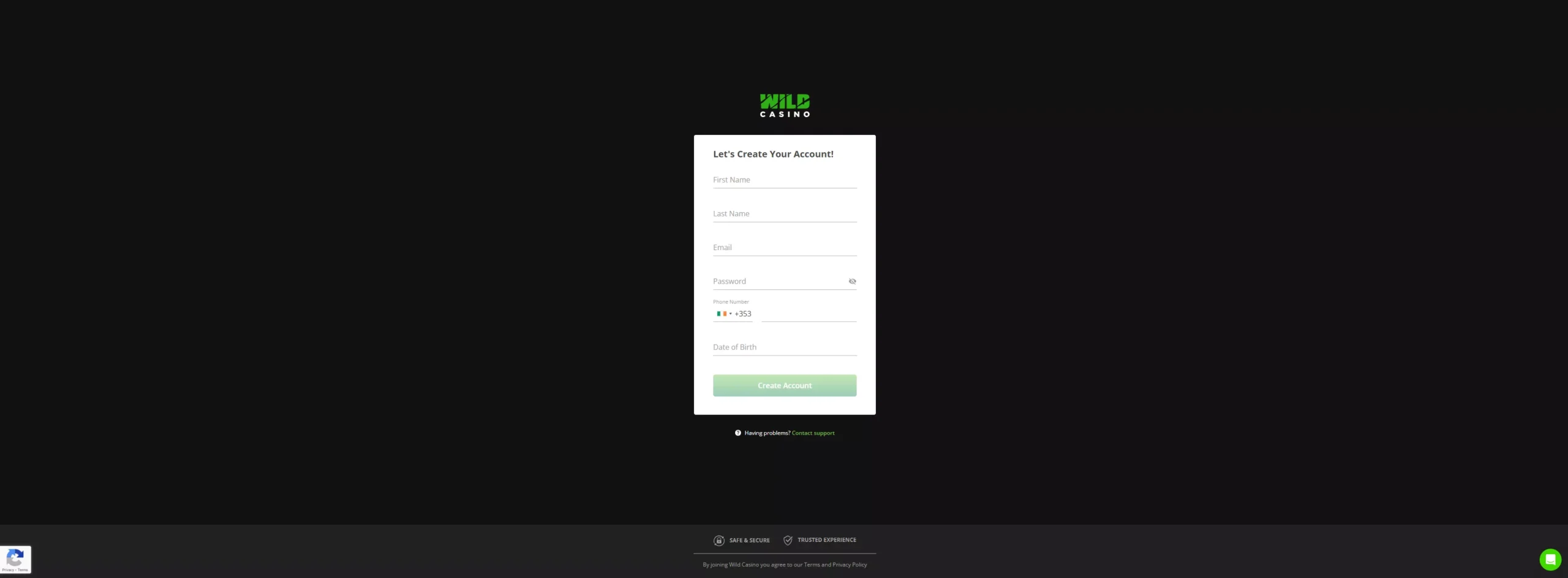 Wild Casino Review: Registration