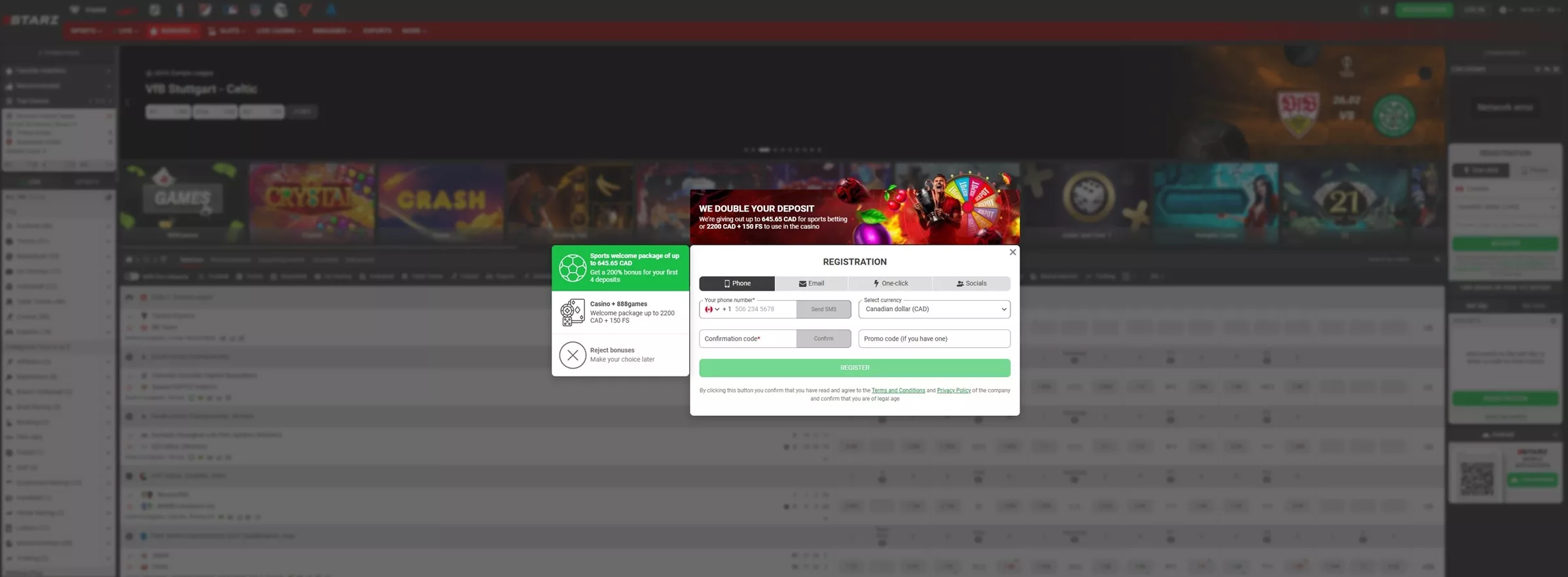 Ekran rejestracji w kasynie 888starz z formularzem do wypełnienia
