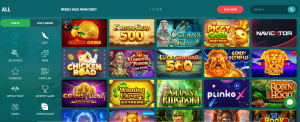 22Bet review games section screenshot