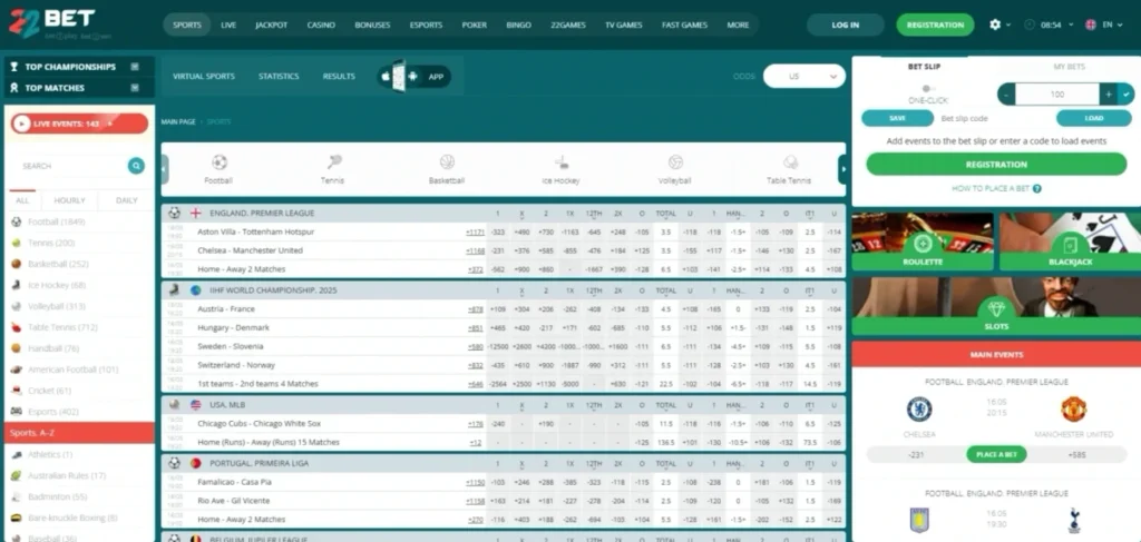 22Bet Review: Sportsbook