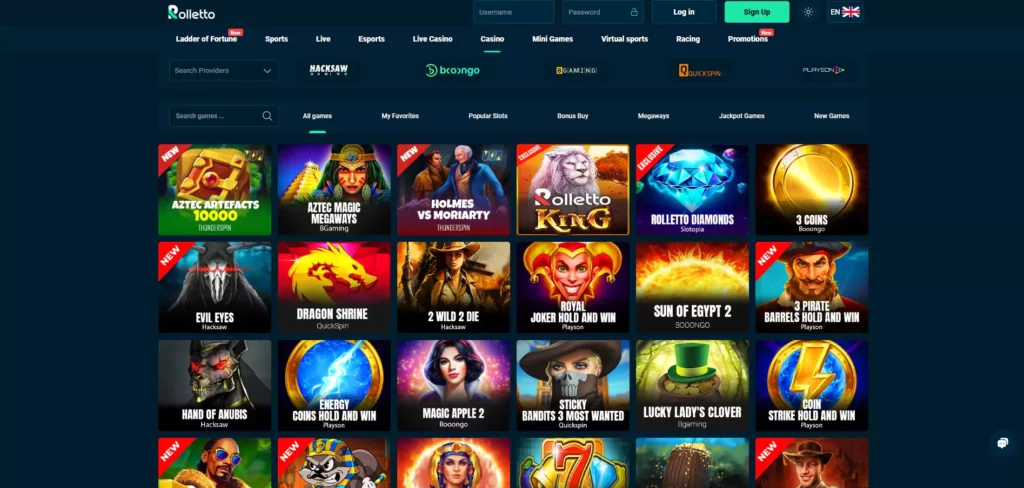 Rolletto Review: Casino Games