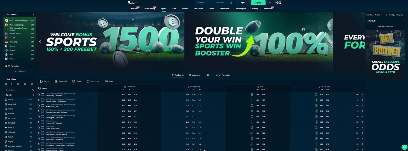 Rolletto Review: Sportsbook