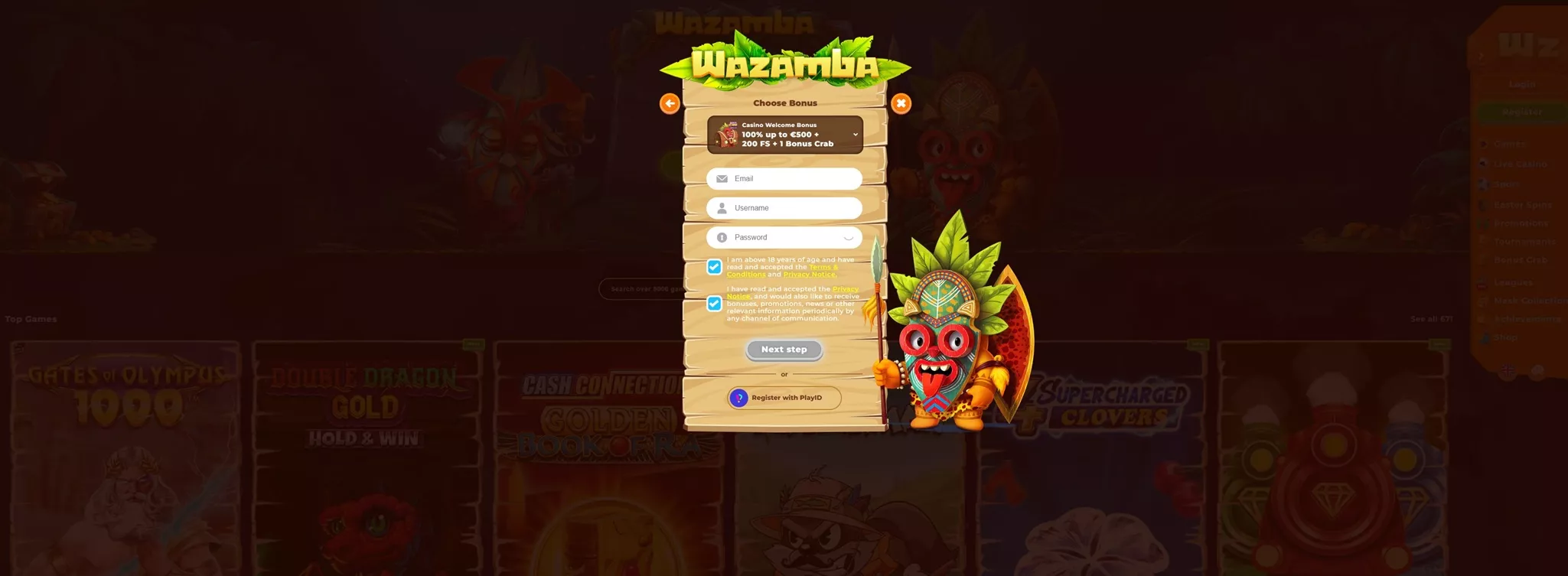 Wazamba kaszinó bonus