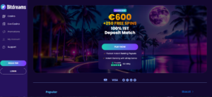 BitDreams review homepage screenshot