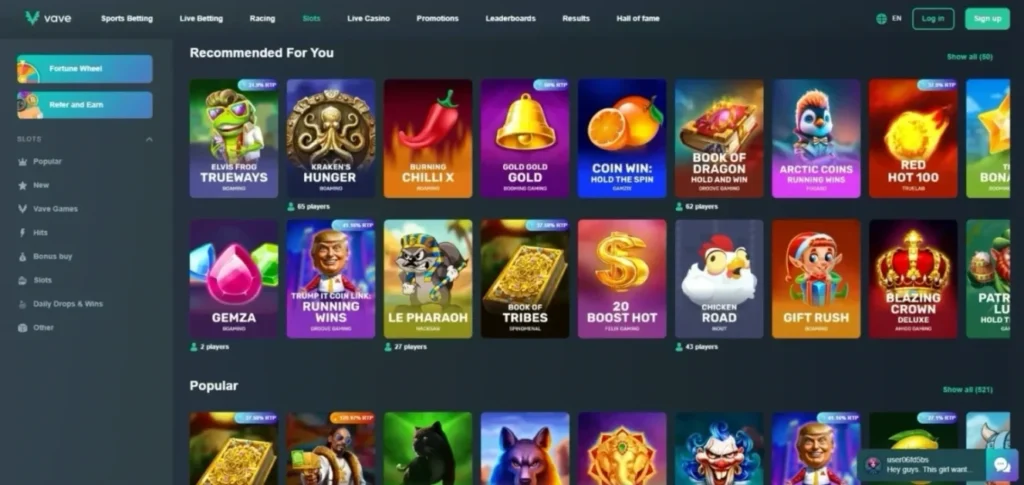 Vave Review: Casino