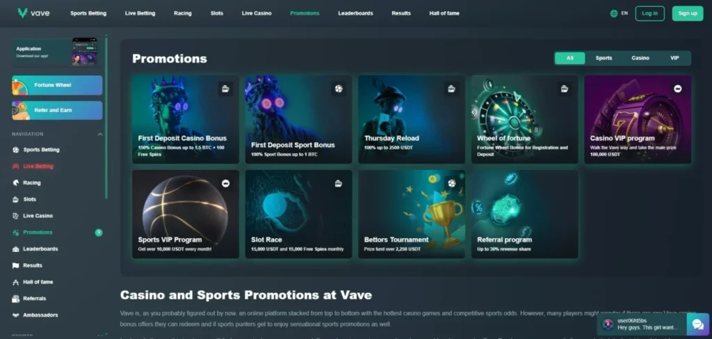 Vave Review: Bonuses and Promotions
