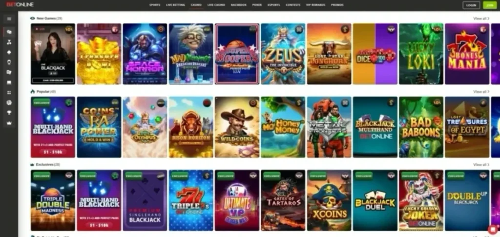 BetOnline Review: Casino