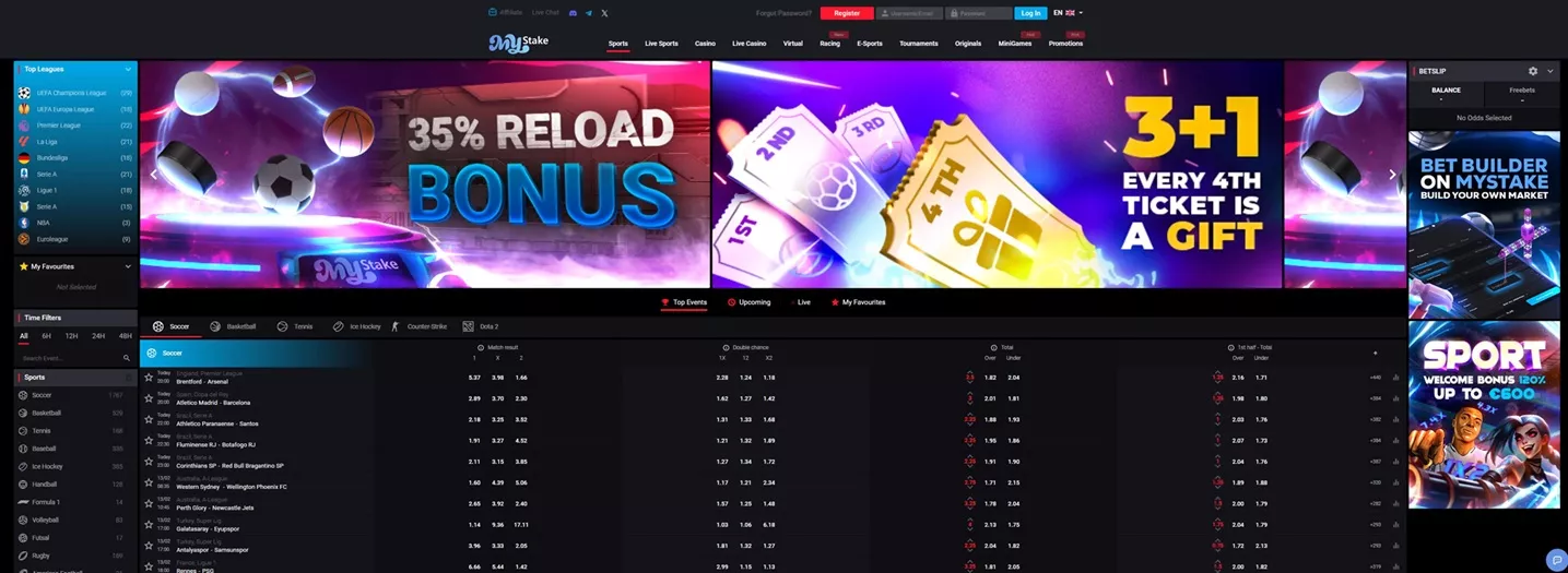 Mystake Sportsbook felület