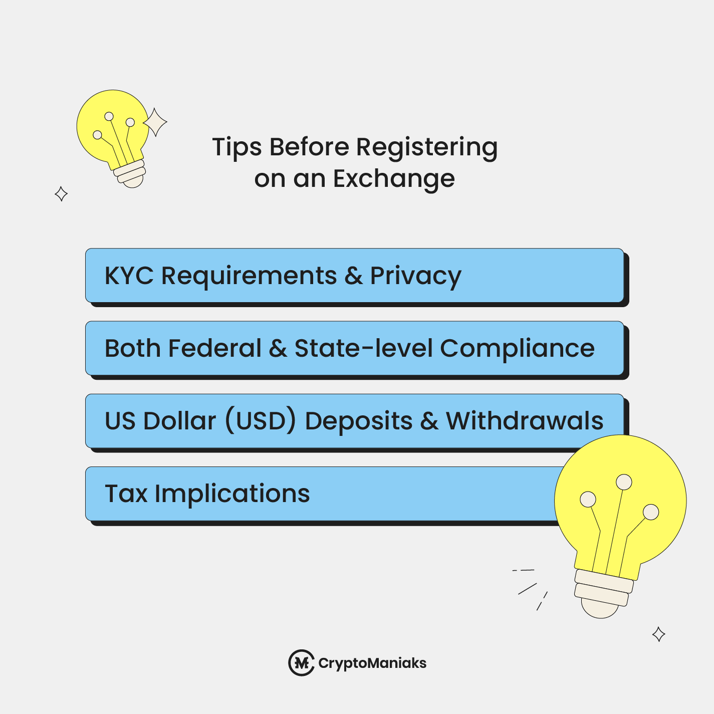 Tips before registering on a crypto exchange in the US - Best Crypto Exchanges in the USA in 2025