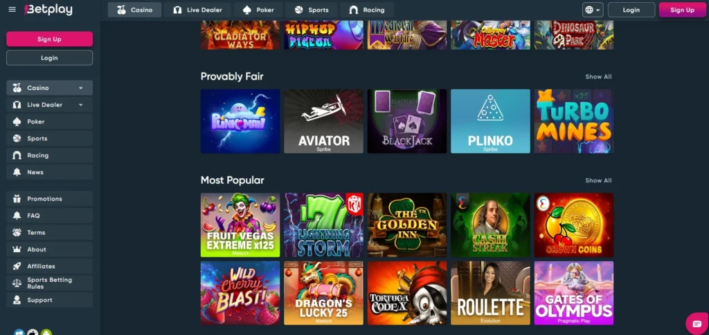 Betplay Review: Casino