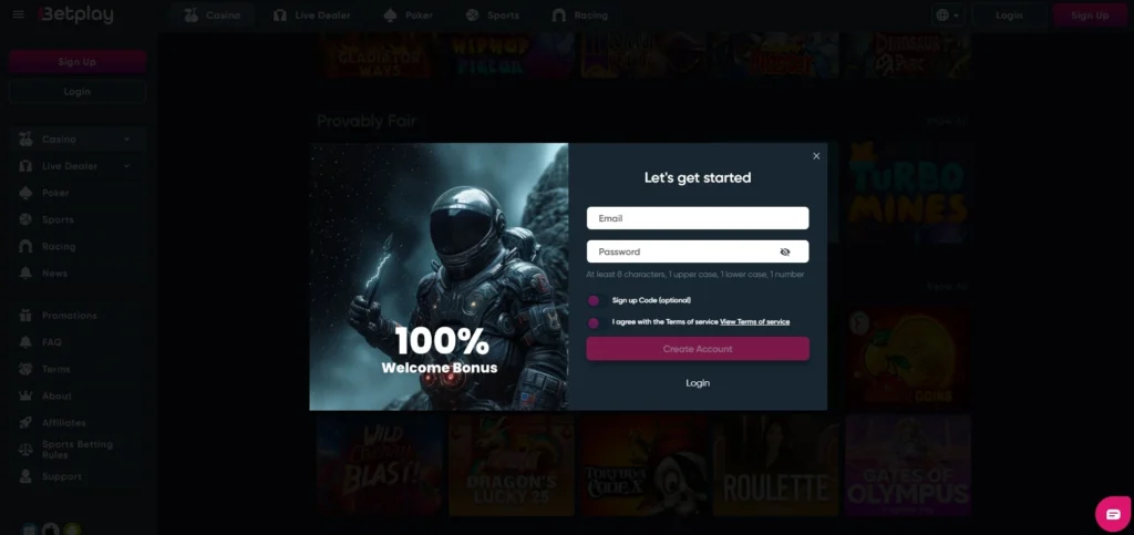 Betplay Review: Registration