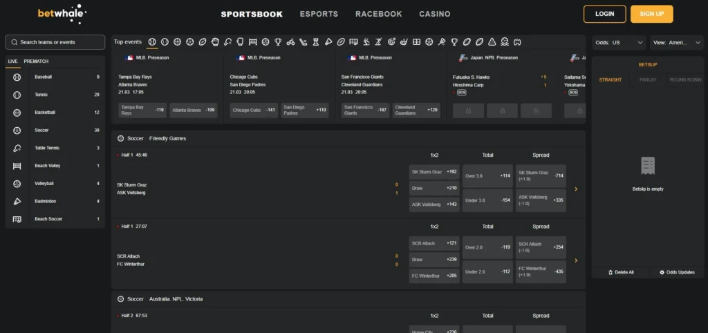 BetWhale Review: Sportsbook