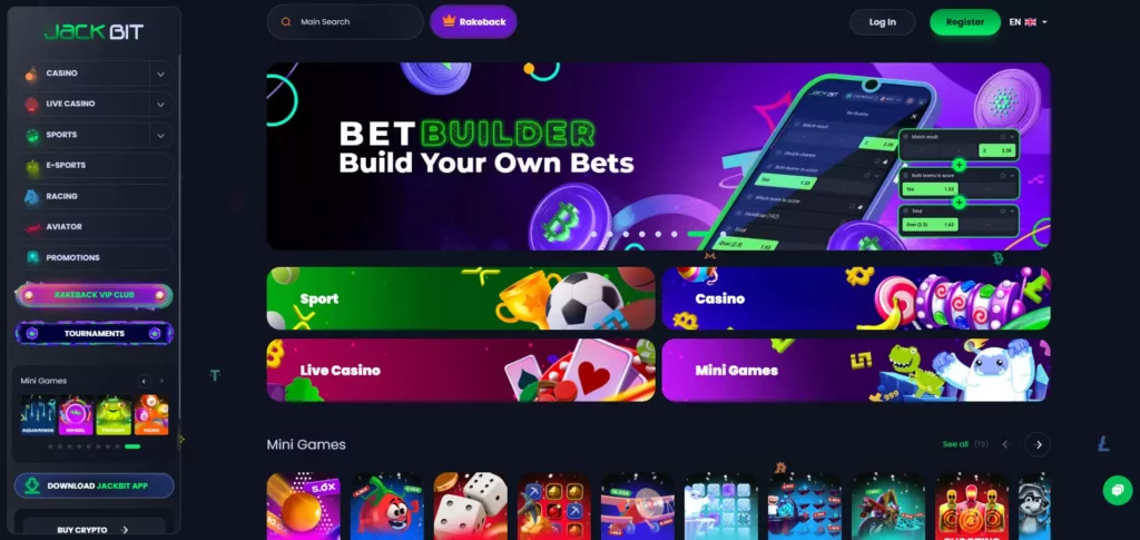 jackbit casino review: homepage