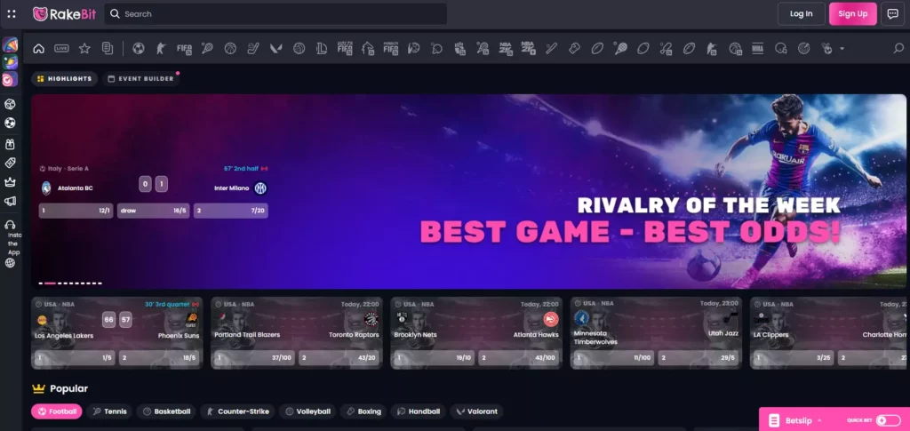 Rakebit Review: Sportsbook