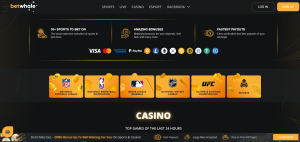 BetWhale casino review homepage screenshot