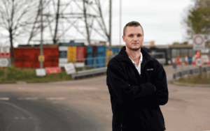 James Howells standing in front of the Newport landfill Source CNN