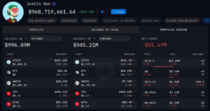 Justin Sun crypto wallet