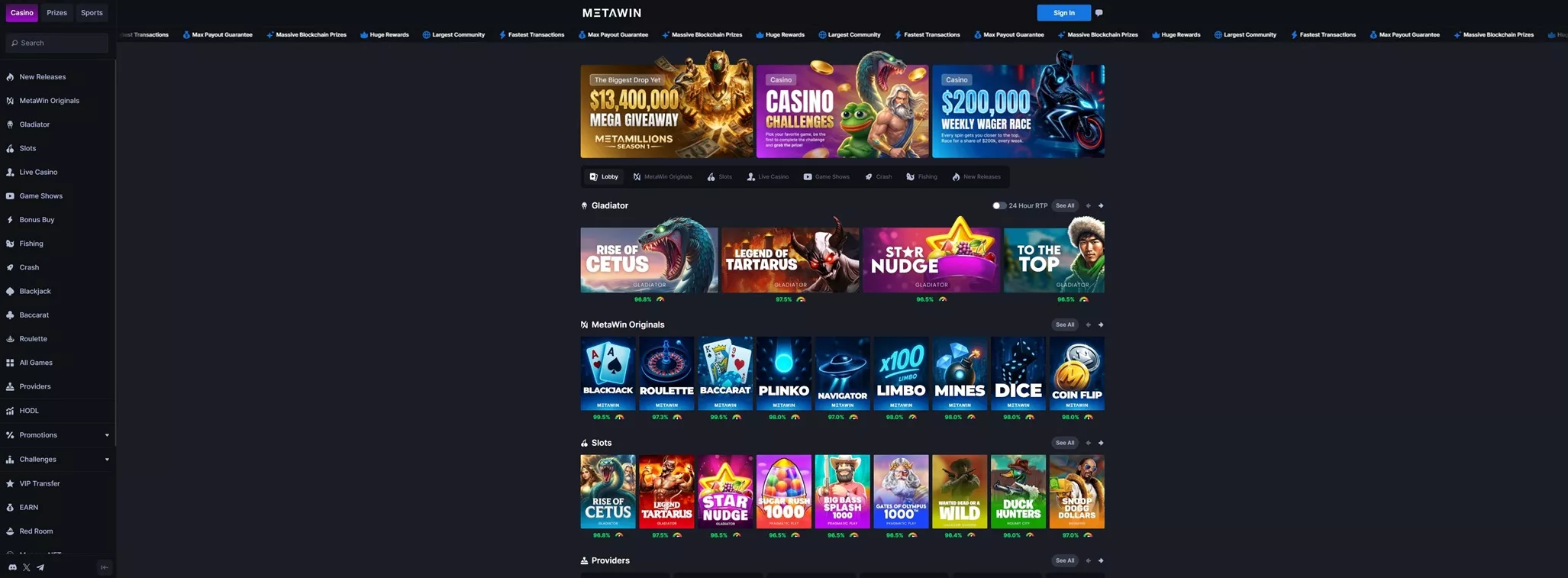 Metawin Review: Casino
