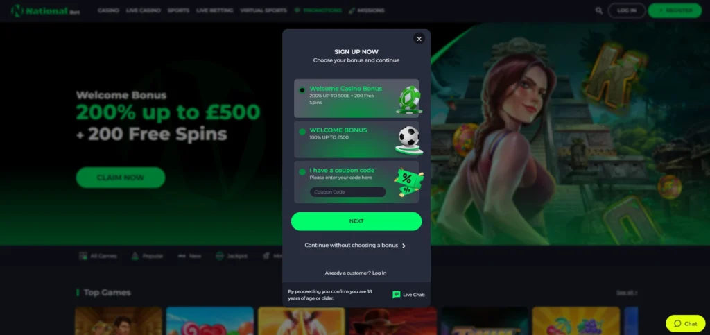 NationalBet Review: Registration