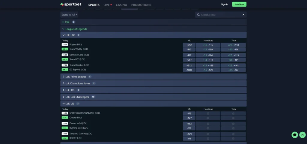 Sportbet.one Review: Sportsbook