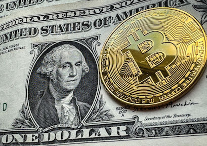 US dollar and Bitcoin