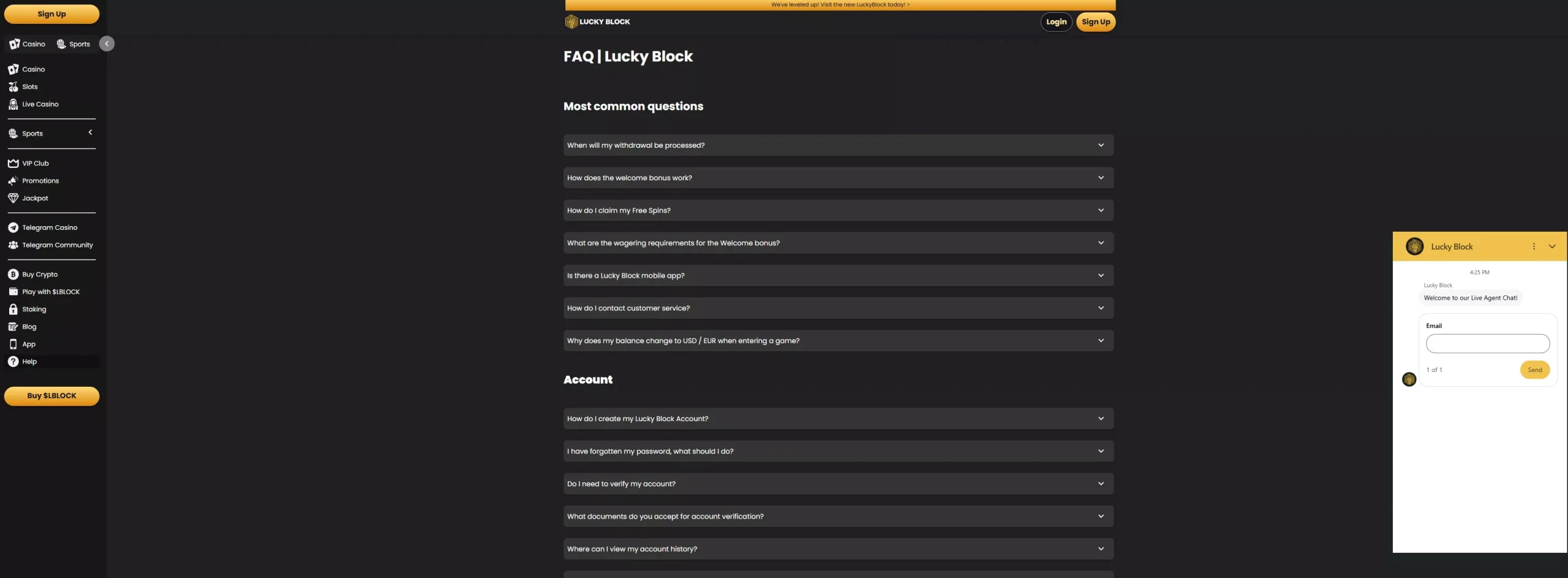 Lucky Block Review: Customer Support