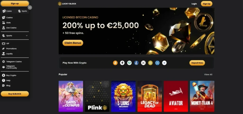 Lucky Block Review: Homepage