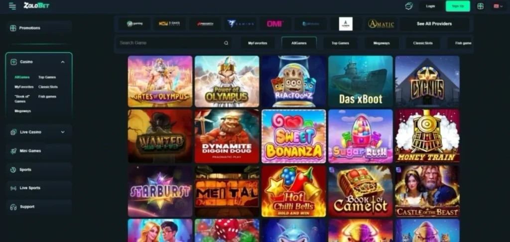 Zolobet Review: Casino