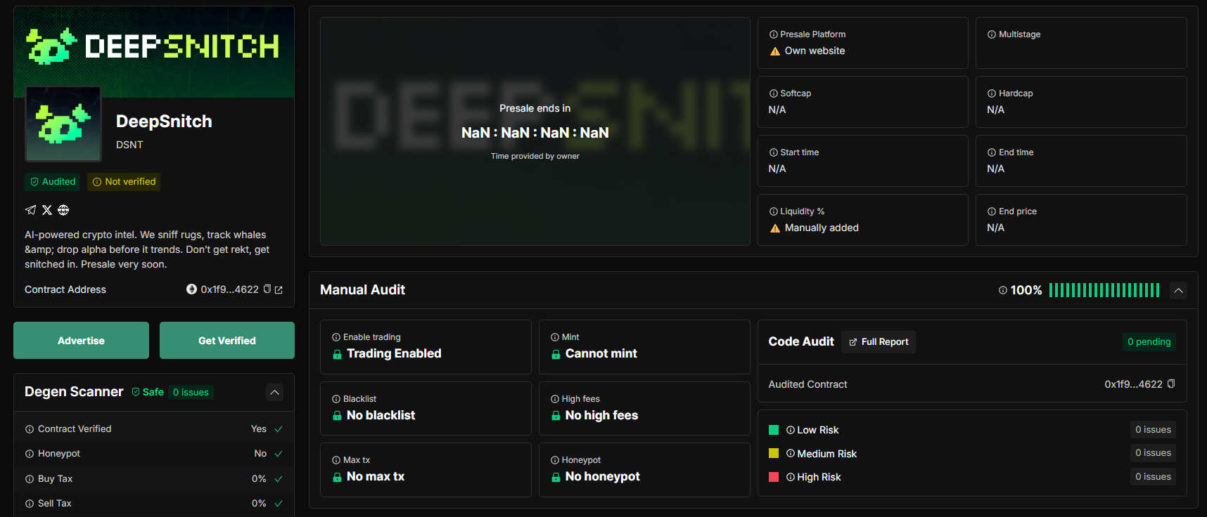 DeepSnitch Coinslut audit 