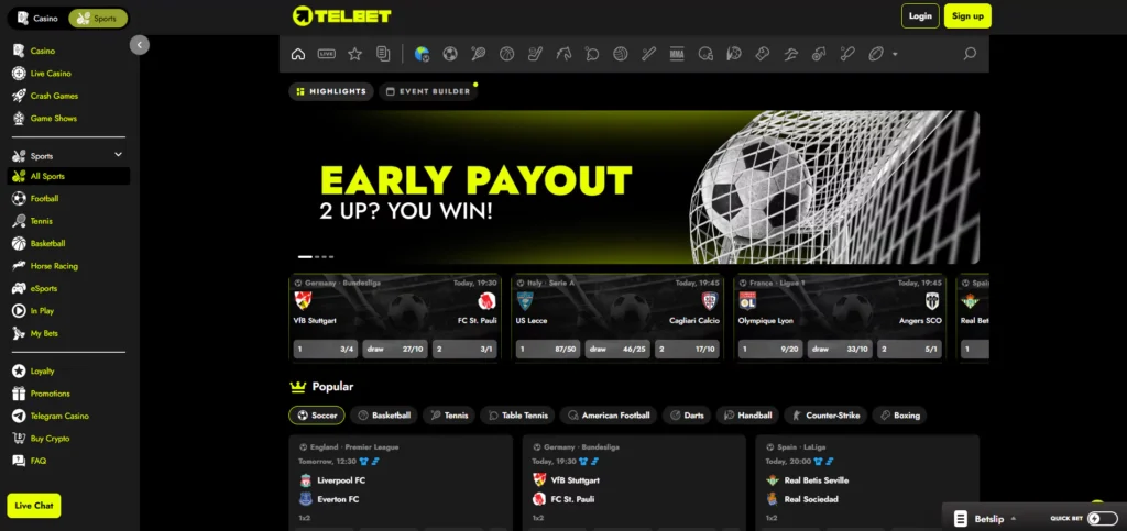 Telbet Review: Sportsbook