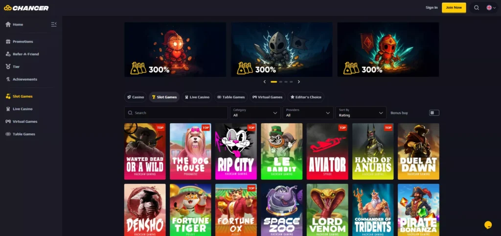 Chancer.bet Review: Casino