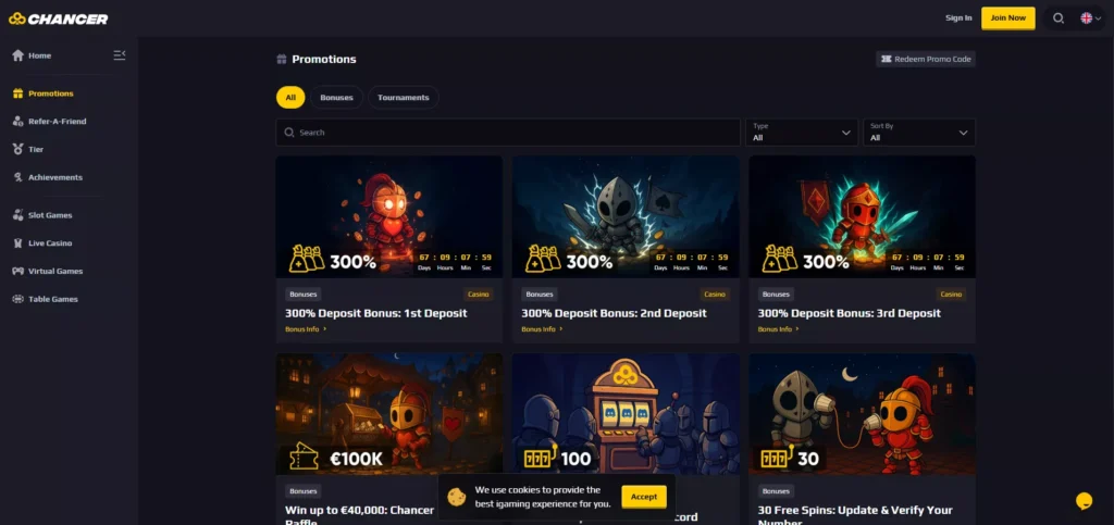 Chancer.bet Review: Bonuses and Promotions
