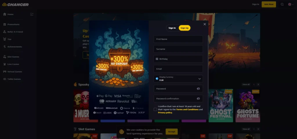 Chancer.bet Review: Registration